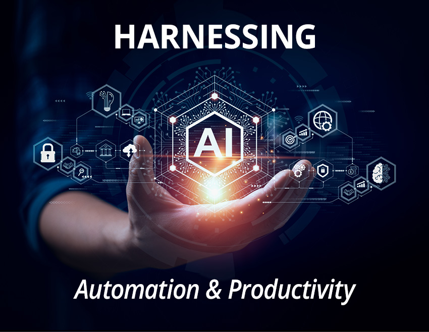 Human using AI for automation and productivity